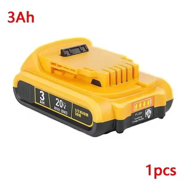 Für DeWalt 18v 20Volt Max Lithium-Ionen-Batterien 20V 3Ah DCB203 Li-Ionen-Batterie ErsatzDCB206 DCB205 DCB204 DCB200Energie Werkzeug: Weiß