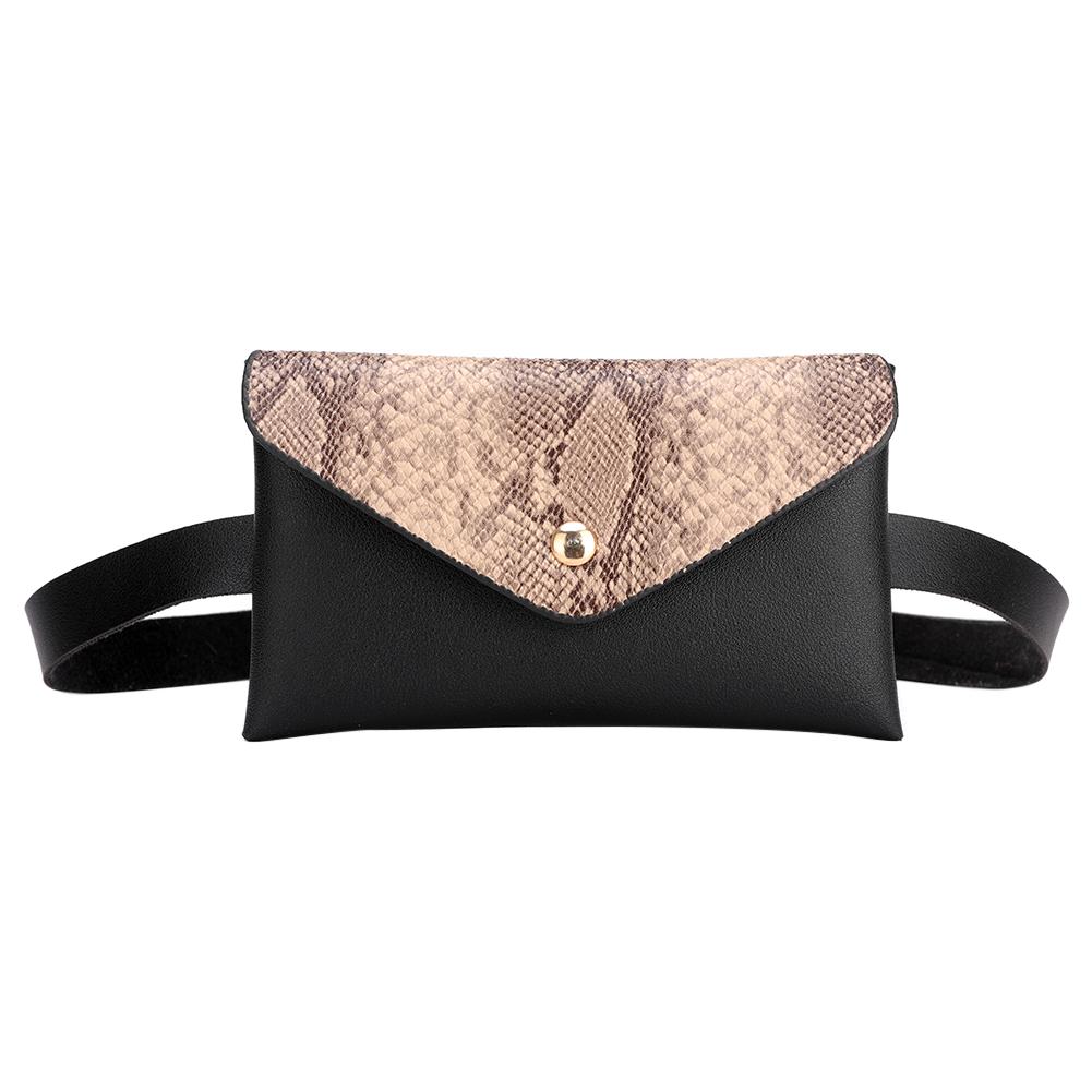 Schlange aufbringen Schulter Taille Taschen fanny Gürtel Packungen Telefon Beutel Frauen Klappe PU Leder Crossbody lässig Bote Brust Taschen: Kakifarbig