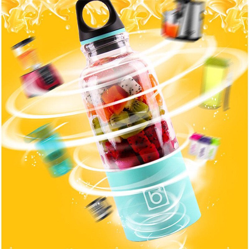 500ml 4 Blade Portable Blender Juicer Machine Mixer Electric Mini Usb Recharge Food Processor Juicer Smoothie Blender Juice Cup