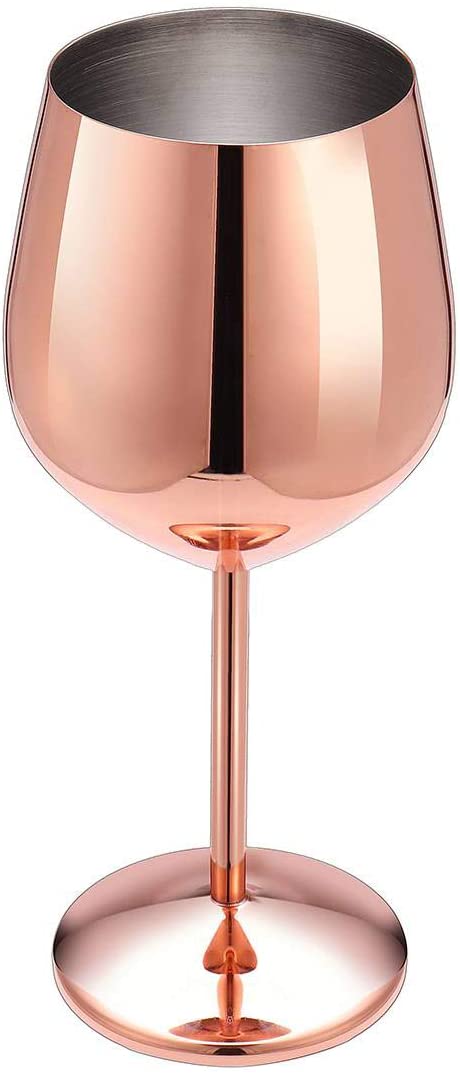 Rustfrit stål kobberbelagt enkeltlags bæger anti-fald glas cocktailglas 500ml vinkopper champagneglas: Rose guld 1pc