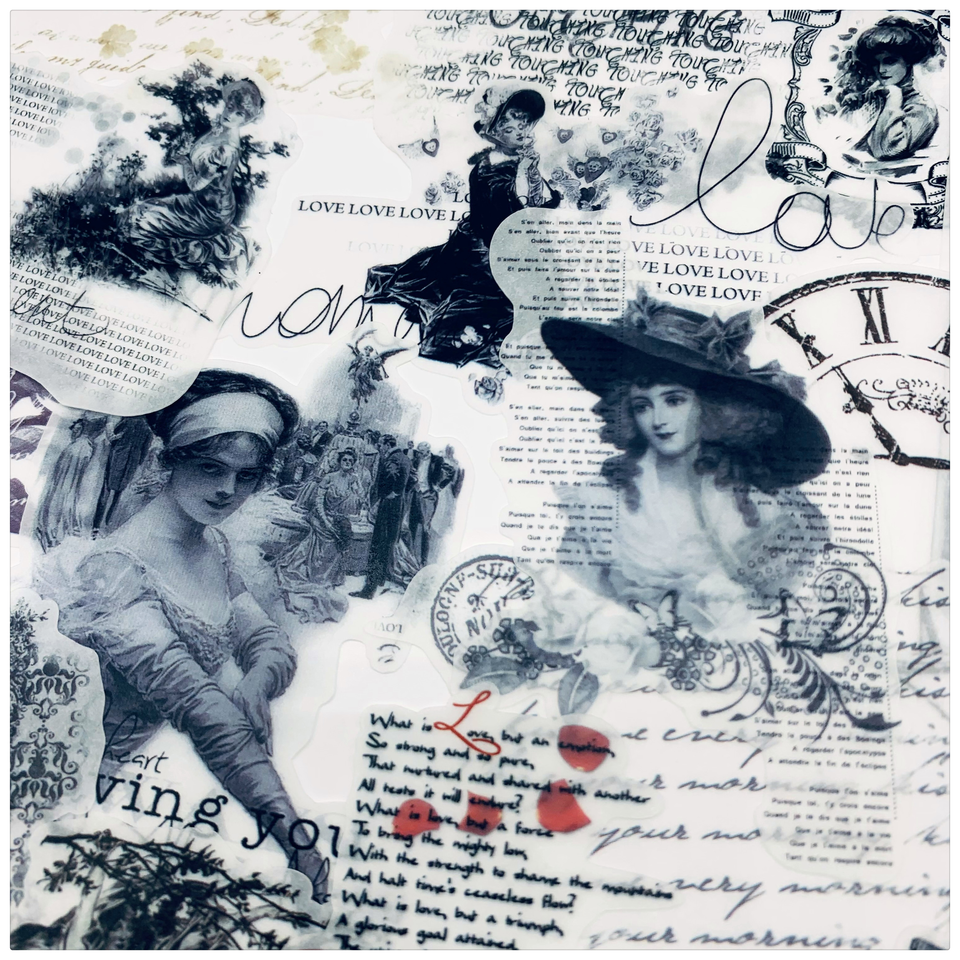 Vintage gammel avis dameklistremerker gjør-det-selv scrapbooking base collage mobil datamaskin dagbok glad plan forseglingsdekorasjon