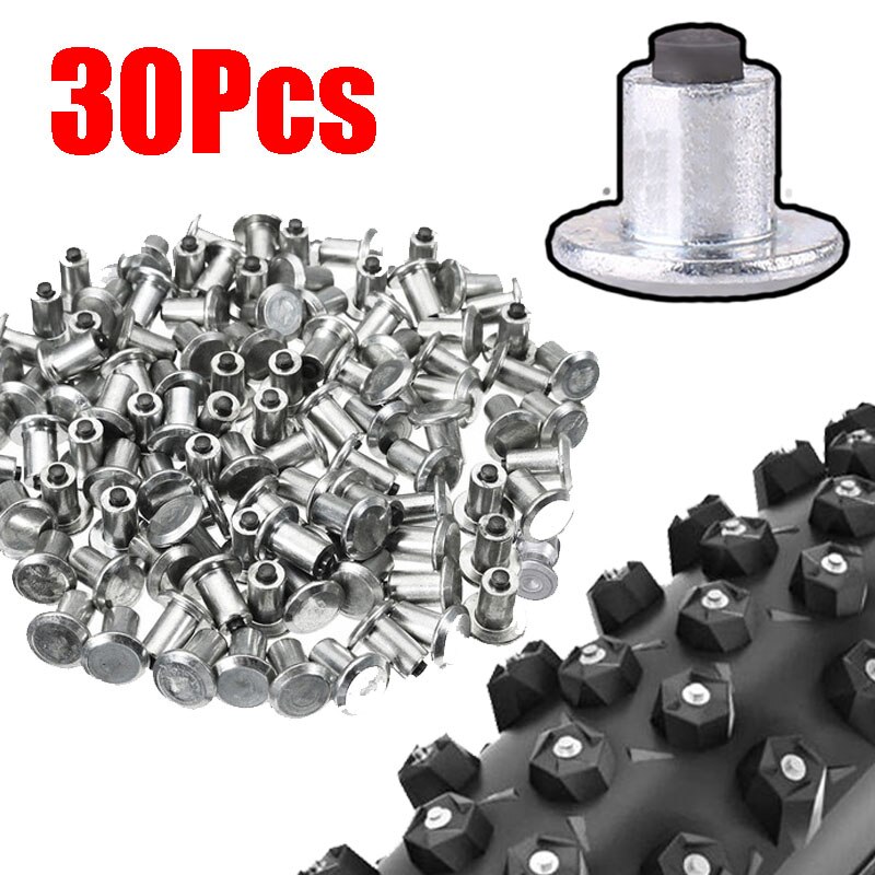 30Pcs Winter Car Wheel Tire Studs Anti-Slip Stud Universal Snow Spikes Tire Cleats for Trucks Auto Motorcycle Bike Vehicles Shoe