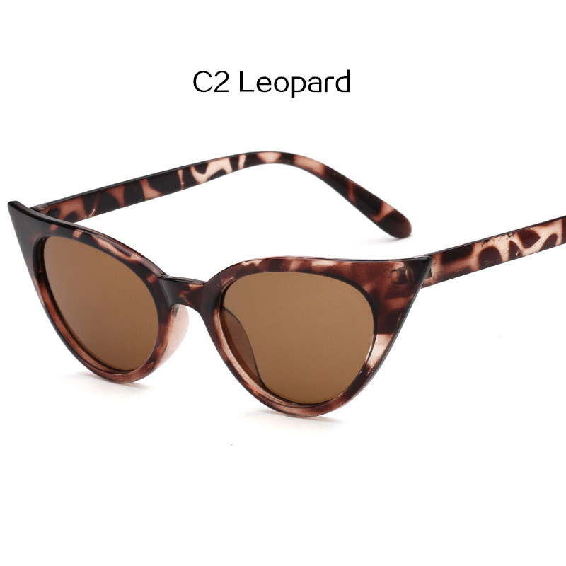 Gafas de sol YOOSKE de ojo de gato, gafas de sol Retro de tamaño pequeño, gafas de sol estilo ojos de gato, cristales transparentes, montura de gafas Vintage para mujer: Leopard