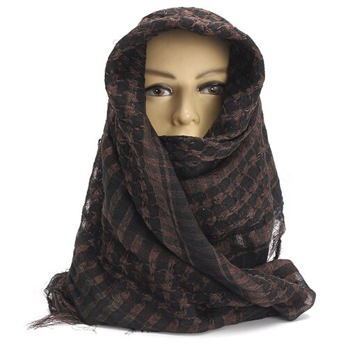 Unisex sjaal lichtgewicht geruit kwastje arabische woestijn shemagh keffiyeh sjaal wikkel pashmina geruit patroon groot warm keeper herfst: Koffie
