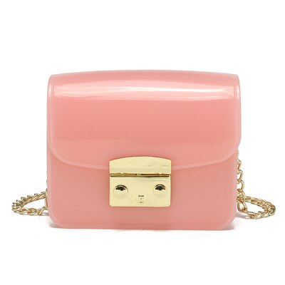 Colorful Summer Girls Mini PVC Jelly Purse Fit for Both Adult and Children Women Cross Body Chain Bags Baby: pink