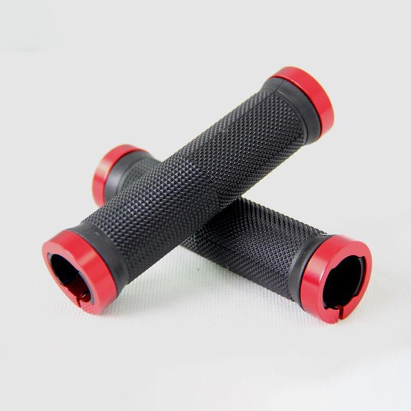 Fiets Anti-Slip Stuur Rubber Rubber Mountainbike Fiets Stuur Hand Grips Lock-Up Gouden Blauw Zwart rood Wit: red