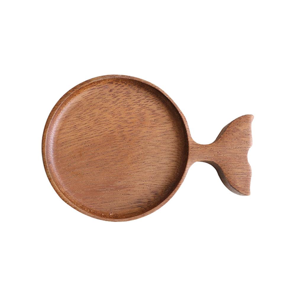 Holz Untertasse Akazie Holz Fisch Kreative Japanischen retro Hand bemalt Geschirr Tauchen Soße Platte Gewürz Gericht Nachtisch Tablett: Ursprünglich Titel