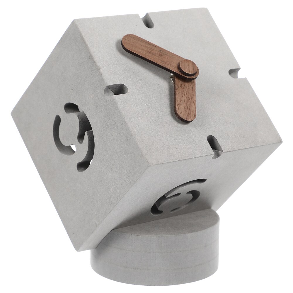 Wooden Square Clock Wood Morden Clock Desktop Table Clock for Home Office Indoor