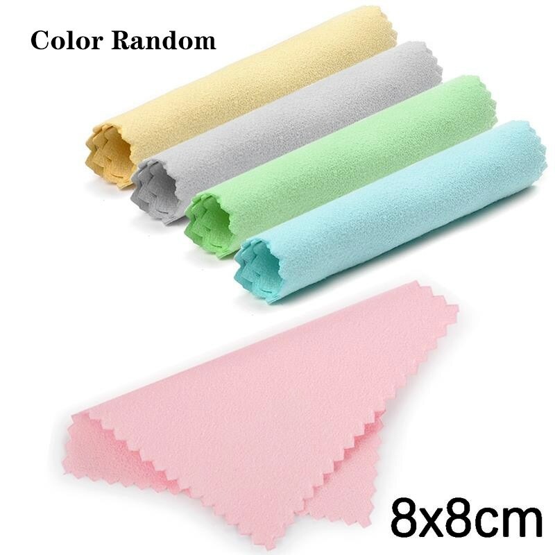 50/40/30/20/10Pcs Sieraden Schoonmaakdoekje Roze Polijsten Doek Voor Sterling Zilver Goud platina Kleine Polish Doek 8x8cm