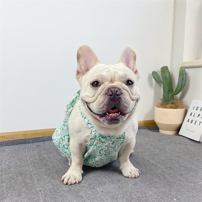 Puppy Dog Princess Tutu for Small Medium Dog Dog Skirt Sweet Flower Print French Bulldog Sling Dress Kawaii Pet Apparel