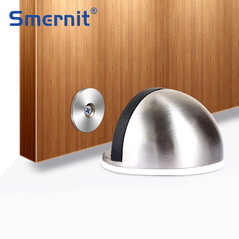 Rustfrit stål magnet dør stopper gummi dør prop anti-kollision træ toilet dør holder lås dørstop møbler hardware