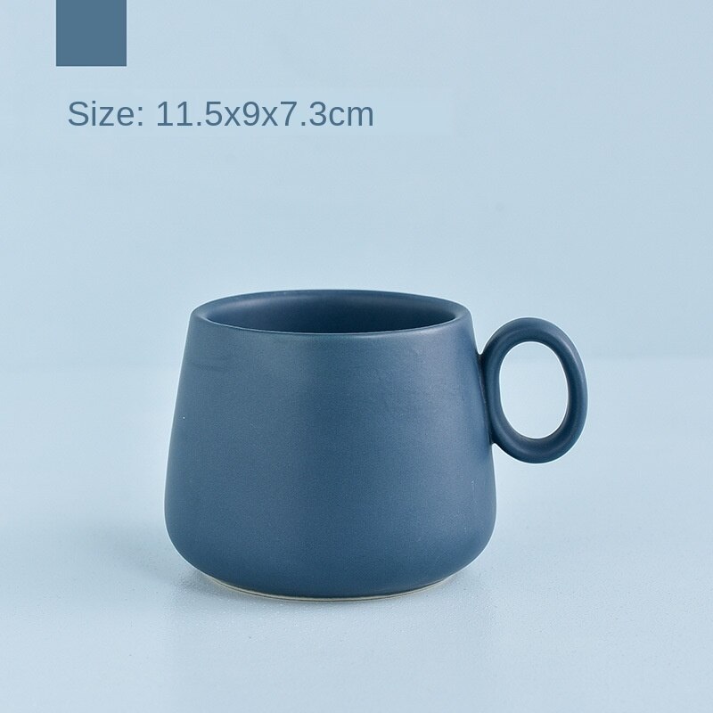 Styrke porcelæn kaffe krus pastel farve sød te tumbler cup cafe kopper tekop tazas de ceramica kreativer: Marine blå