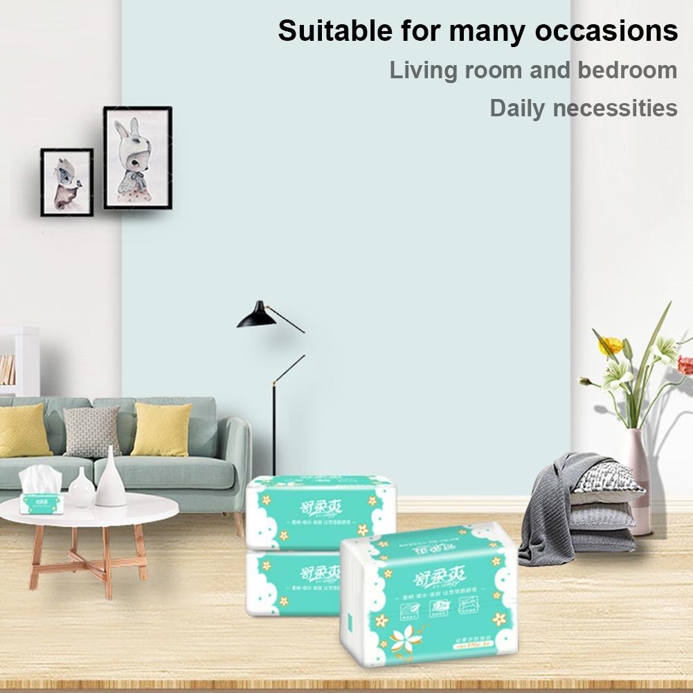 6 Packs Comfortable Tissue Paper 3-Ply Toilet Paper For Home Office Gentle Skin-friendly Pumping Paper Toilet Paper