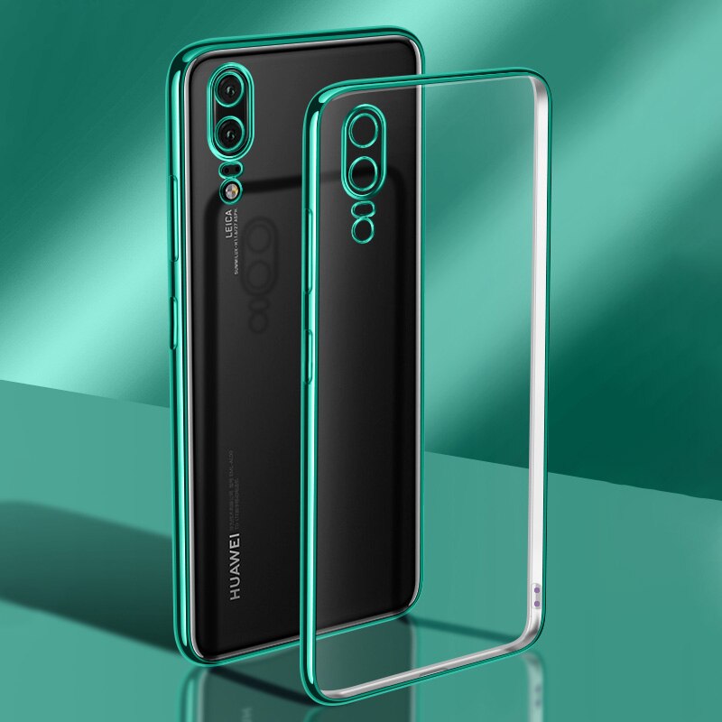 Kameraschützende silikon-handyhülle für huawei  p20 Profi/  p20 Profi, weiche, klare, ultradünne rückseite, transparentes, schlankes tpu: P20 / Grün