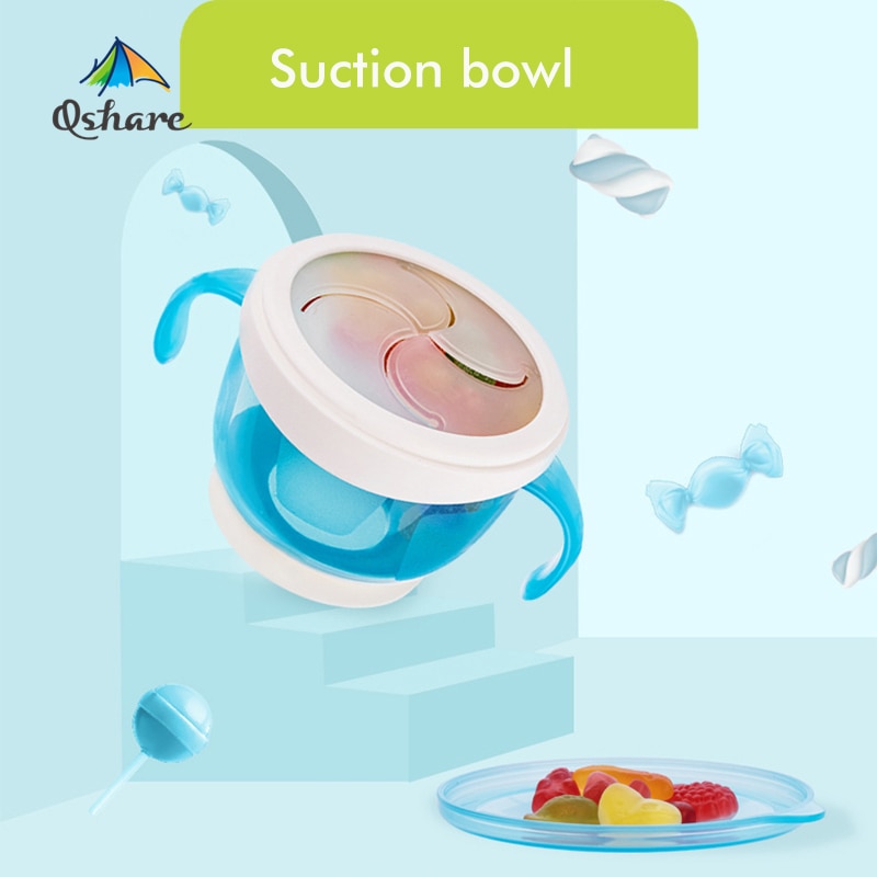 Boîte à collations anti-fuite pour bébé, double poignée, bol à ventouse, récipient pour aliments, boîte à collations pour enfants, bébés et tout-petits