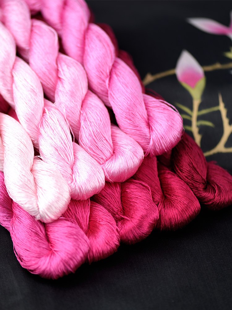 Zijde Borduurgaren/100% Zijden Draad/Hand Borduren Borduren Kruissteek/Rose Roze/9 Pure Kleuren: 9 colors