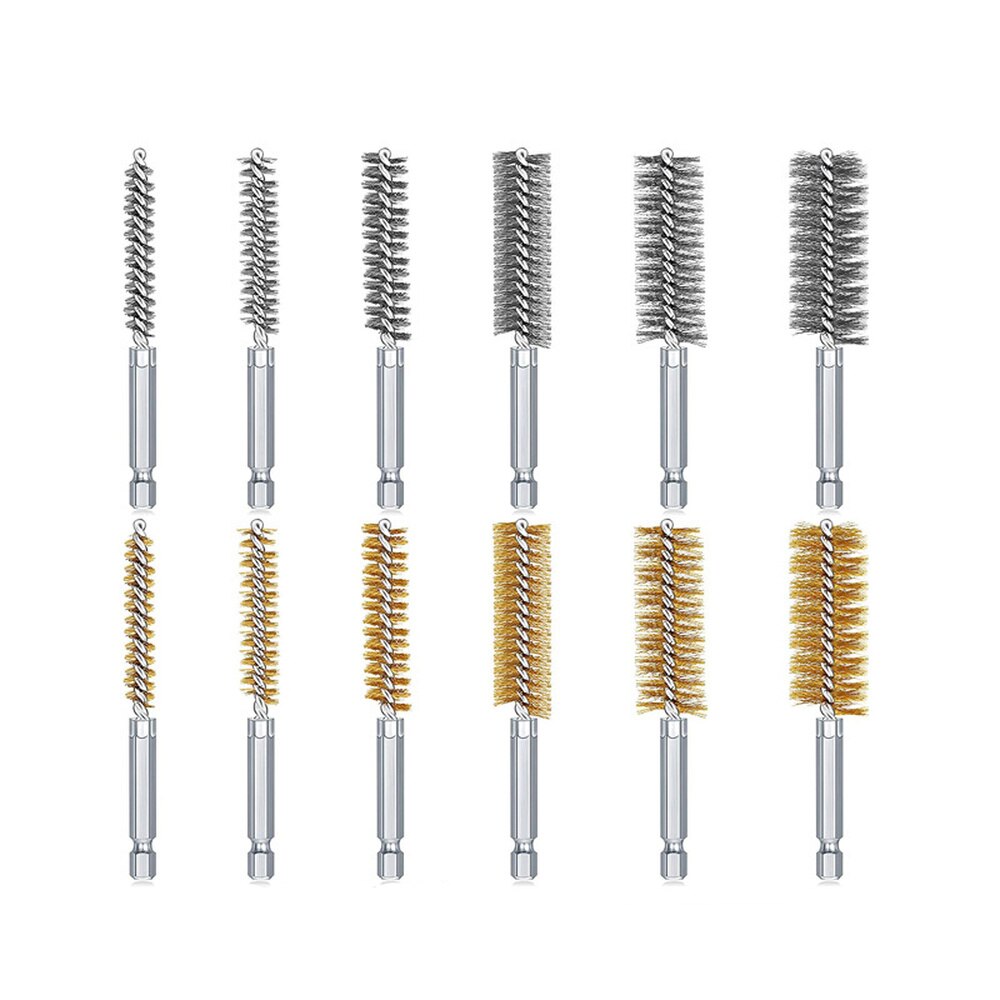 Tube Cleaning Brush 8/10/12/15/17/19mm Machinery Paint Remover Rust Cleaner Copper Wire Brush Impact Drill Hand Tool