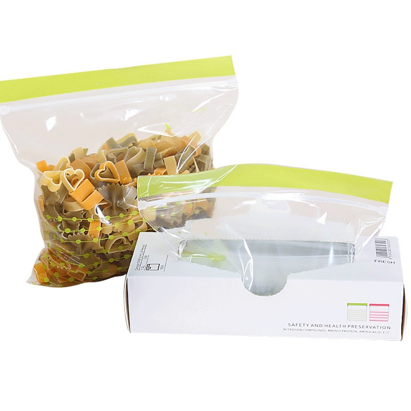 50/100 Uds. Paquetes reutilizables de bolsas frescas para congelar bolsa sellada al vacío versátil bolsa de comida fresca con cremallera accesorios de cocina