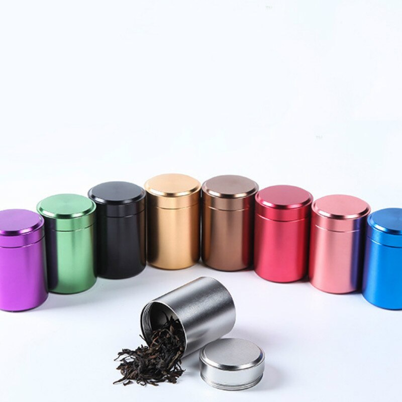 Small Metal Sealed Cans Portable Travel Tea Containers Small Aluminum Cans TEA Packaging Cans Home Kitchen Organizer