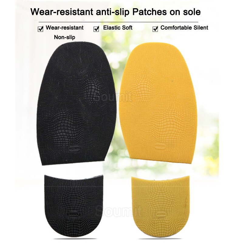 Wearable Rubber Shoe Soles for Repair Men Leather Shoes Anti Slip Ground Grip Half Outsoles Replacement DIY Forefoot Pad Sole