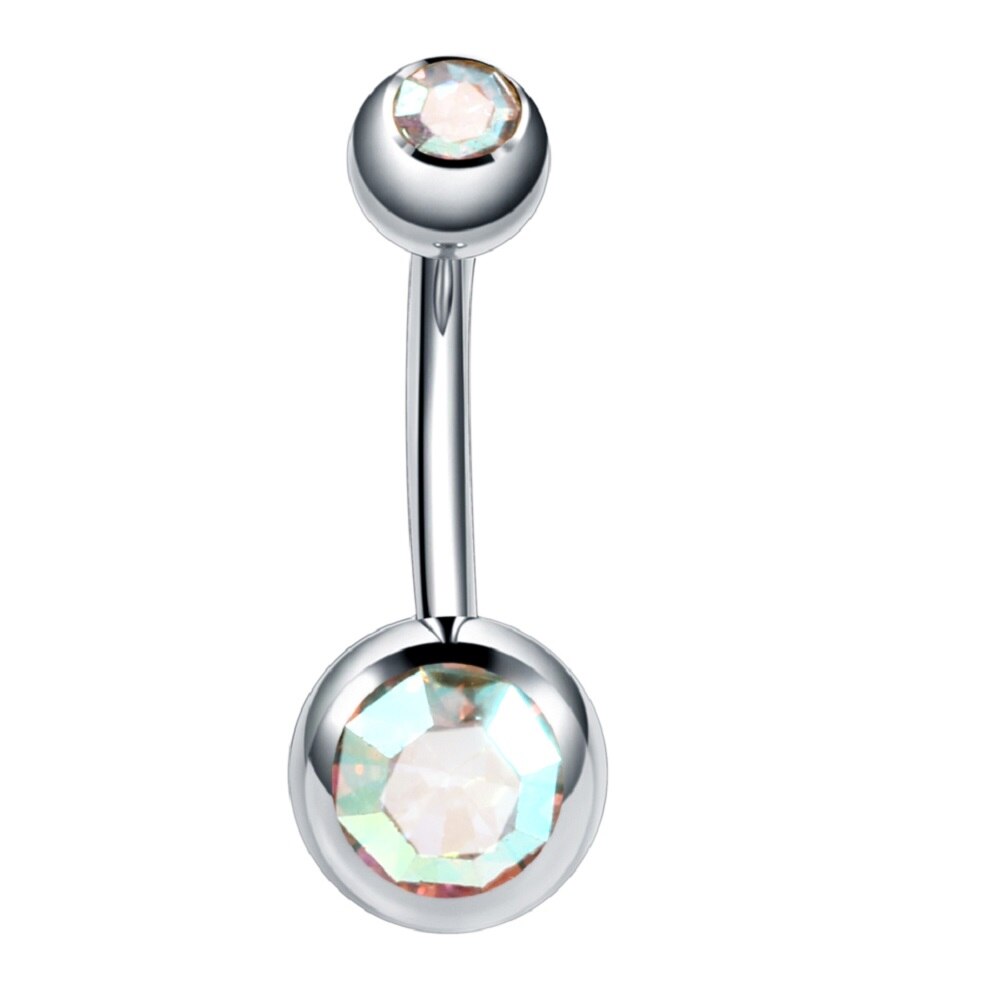 1pc mavepiercing kirurgisk stål krystal navle ringe navle piercing ombligo 5/8mm kugle kropspiercing smykker: Je0032b