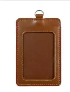 PU Leather Card Holders Set Women Men Student Retractable Badge Reel ID Card Holder Cover Case Nurse Badge Lanyards