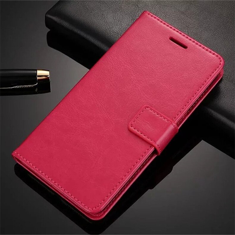 Case Voor Zte Blade A7s Premium Pu Leather Wallet Flip Shockproof Cover Voor Zte Blade A7s 6.5Inch couqe: Rose