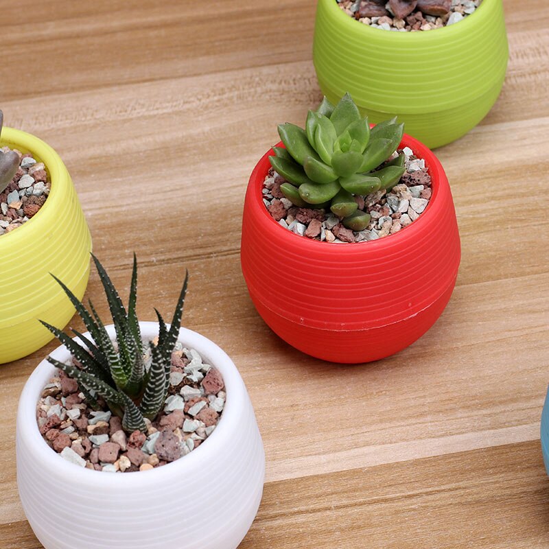 5pcs/lot 7*7cm Flower Pots Mini Flowerpot Garden Unbreakable Plastic Nursery Pots for Succulent plants