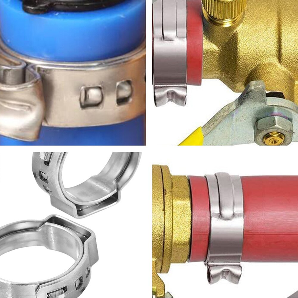 128pcs Hose Clamp Stainless Steel Hydraulic 5.8-21mm Hose Clip for Vehicle Boat Car