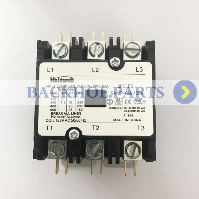 Contactor de propósito SA-3P-40A-120V definitivo 3 polos 40FLA 120 V bobina de CA