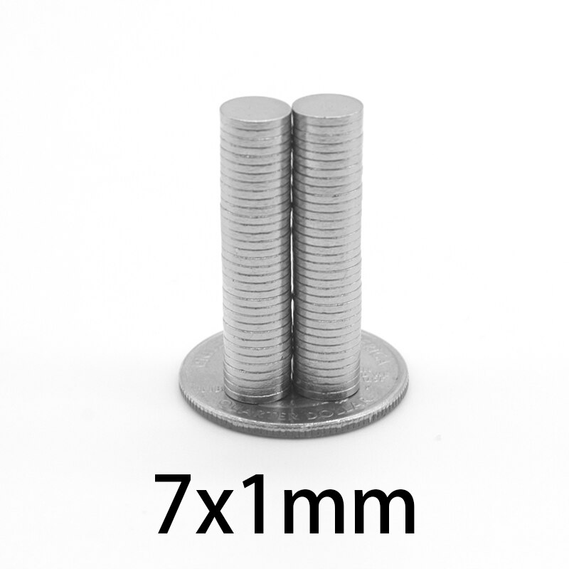 100-2000Pcs 7x1mm Neodymium Magnet Disc N35 Permanent 7*1mm Small Round Super Powerful Strong Magnetic Magnets For Craft 7mmx1mm