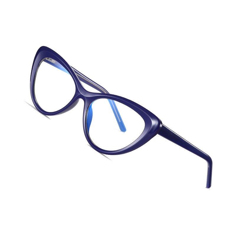 AOFLY BRAND Cat Eye Blue Light Blocking Glasses Women's Computer Gaming Optics Eyeglasses Frames Female UV400: C3Blue