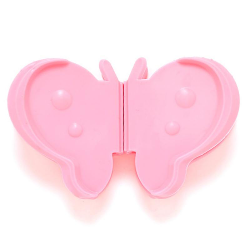 Papillon cuisine isolation thermique pince outils 4 pièces utile Silicone résistant à la chaleur isolation four à micro-ondes plat pince support à pince: Rose