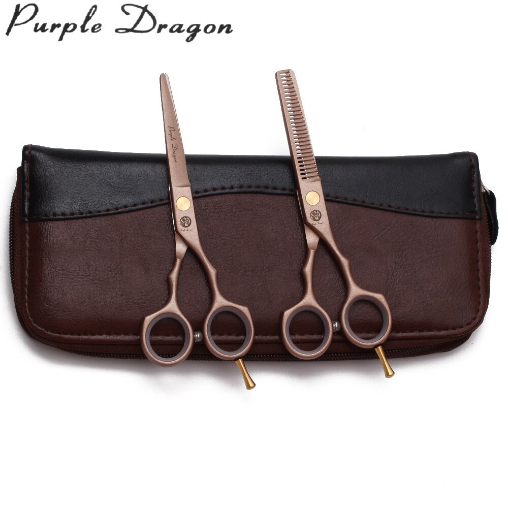 Z1104 5.5" 16cm JP Purple Dragon Rose Gold Scissors For Hairdresser Cutting Shears Thinning Scissors Hair Scissors
