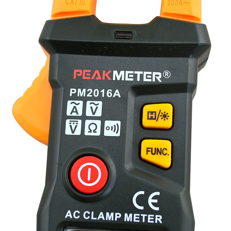 PEAKMETER PM2016A Digital Clamp Meter 6000 Count Multimeter AC / DC Voltmeter Ohmmeter Data Hold LCD Backlight Measuring Tool