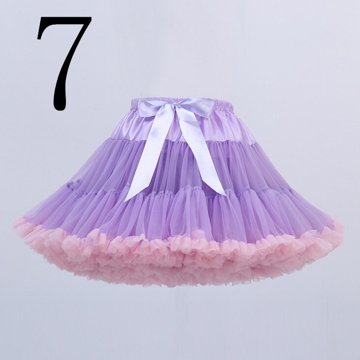 Jupon court en Tulle, Crinoline, tenue d'halloween ou robe de mariée Vintage, jupe Tutu sous-jupe Rockabilly: 7 lavender and pink