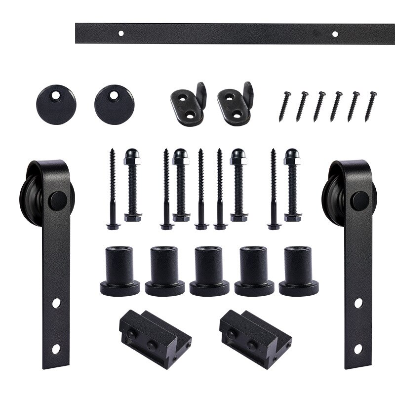 1.5M/1.83M/2M Sliding Barn Door Hardware Roller Track Rail Kit Set for Closet Cabinet Sliding Door Fittings Door System