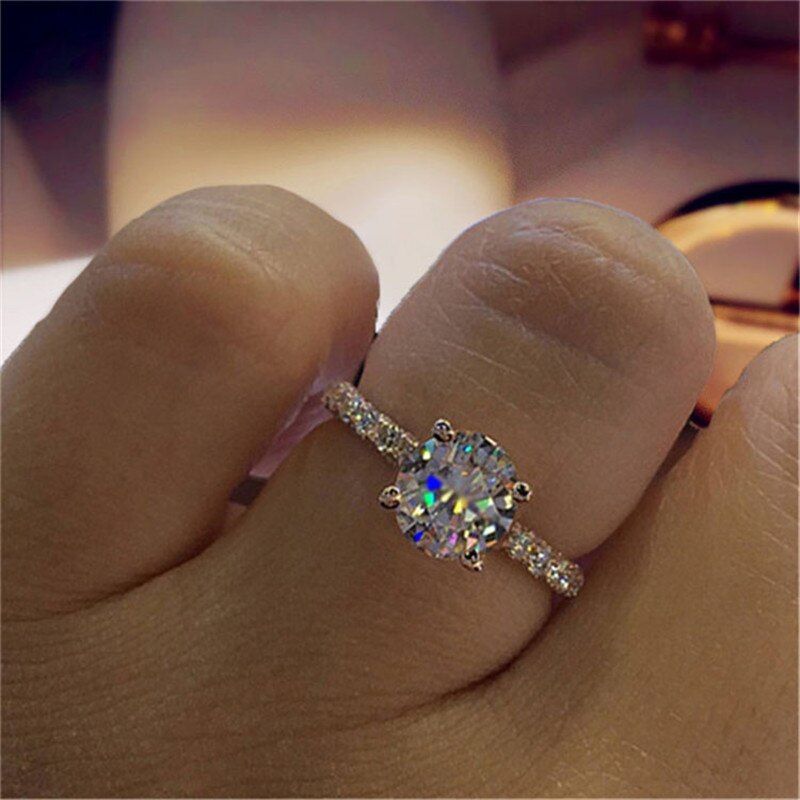 Cc enkla ringar för kvinnor cubic zirconia bröllop trendiga smycken förlovningslöfte ring bijoux  cc2101