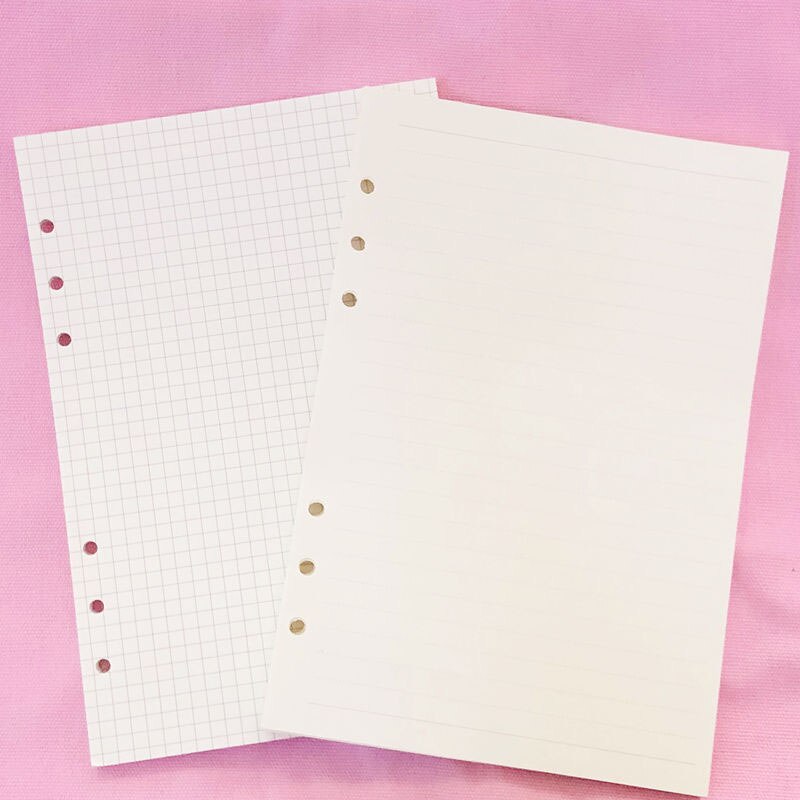 40 Vellen A6 Ring Notebook Insert Vullingen 6 Gaten Losse Blad Papers Spiraal Dagboek Planner Lege Innerlijke Core School Kantoor levert