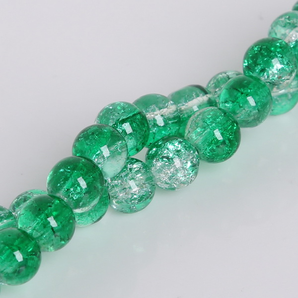 Round Glass Crackle 8mm Loose Beads 50pcs 1 String Fit Handmade Bracelet Necklace DIY Craft Making Good Jewelry: Blue