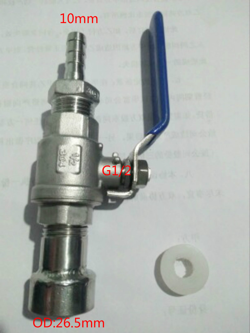 1/2"BSP Stainless Steel homebrew Weldless Kettle ball Valve Kit Ball Valve Homebrew