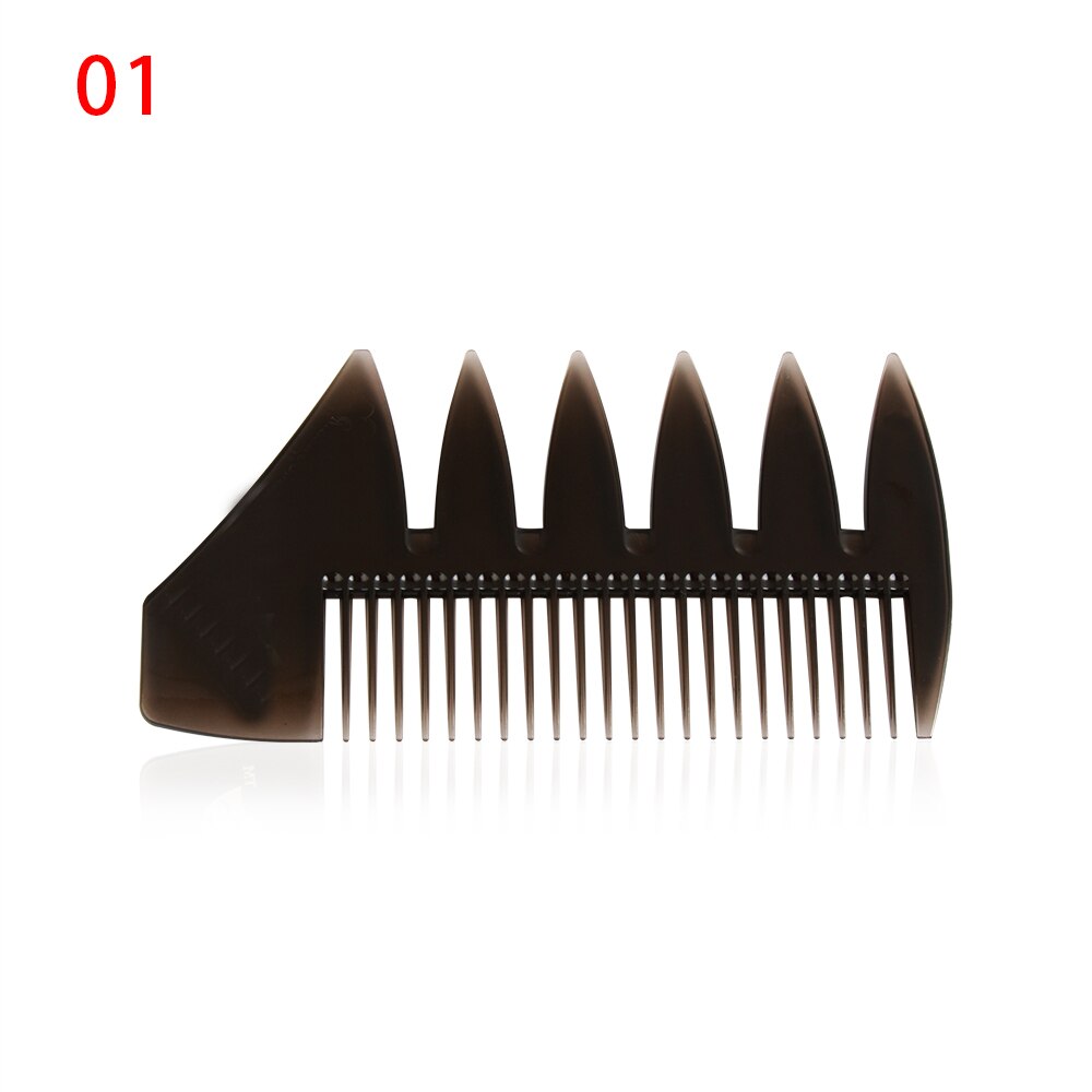 1PC hommes femmes dents larges brosse à cheveux fourchette peigne hommes barbe coiffure brosse Salon de coiffure outil de coiffure Salon accessoire: 01