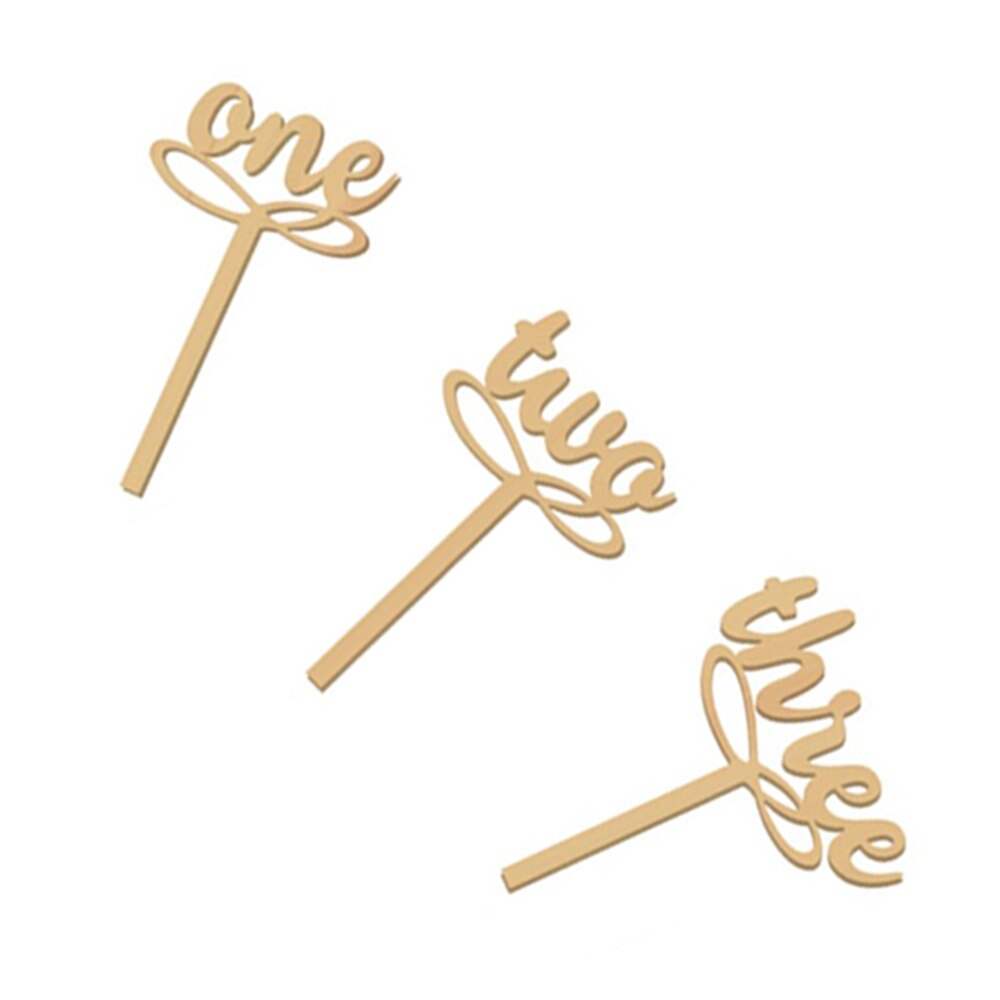 Trä bröllopsbord blomma säte kort tårta topper nummerskyltar en-tio dekorativ digital topper bröllopsfest riktning