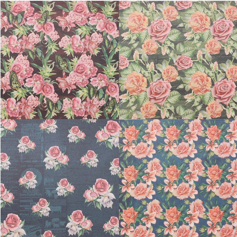 KSCRAFT 12pcs 6" Single-side Printed Forever Love pattern papercraft art paper handmade scrapbooking kit set books