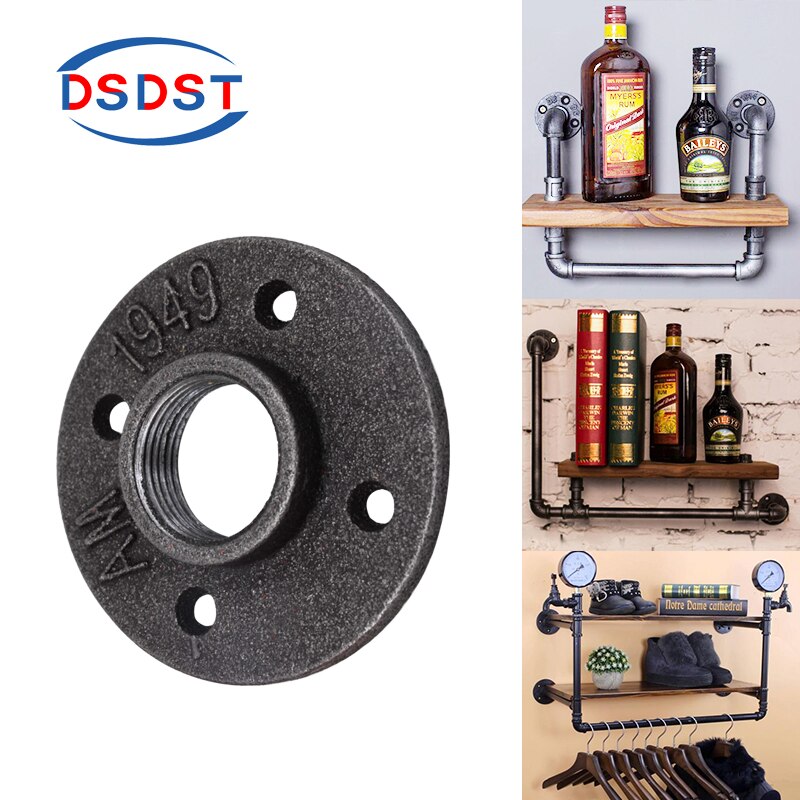 1 pcs/lot cast iron pipe flange .Base Diameter Cast iron Industrial pipes flange wall base pipe support base-4 hole