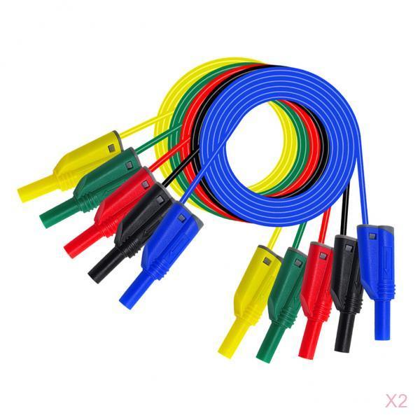 10 pces 14awg silicone 4mm banana para banana plug teste cabo de sonda 1m