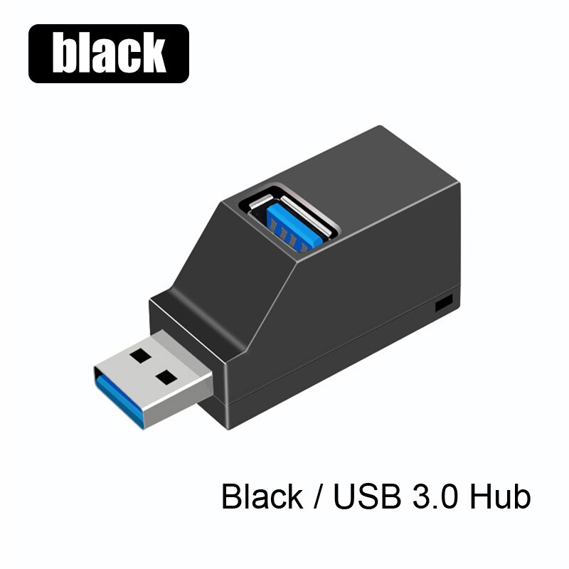 3 in 1 USB 3.0 Hub For Laptop PC Computer USB 3.0/2.0 Splitter Adapter For Notebook Dell Lenovo Computer Accessories: Black USB 3.0 HUB