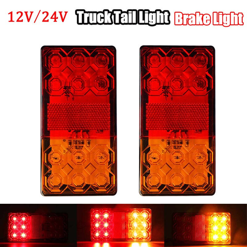 Stücke 12V/24V 12 LED Auto Lkw Rücklicht Hinten halt Bremslicht Anzeige Signal Lampe für Stiefel Anhänger Wohnwagen Lieferwagen Lkw