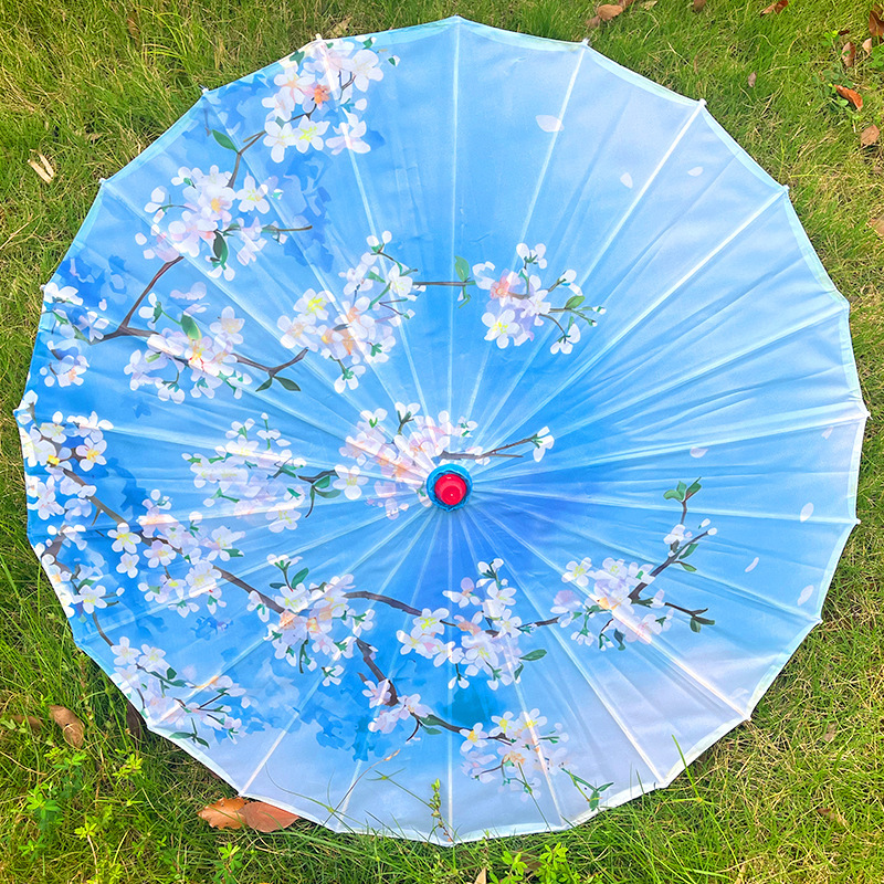Chinese Silk Umbrella Hanfu Waterproof Oil Paper Umbrella for Wedding Photograph Prop Dance Decorative Costume Parasol: green