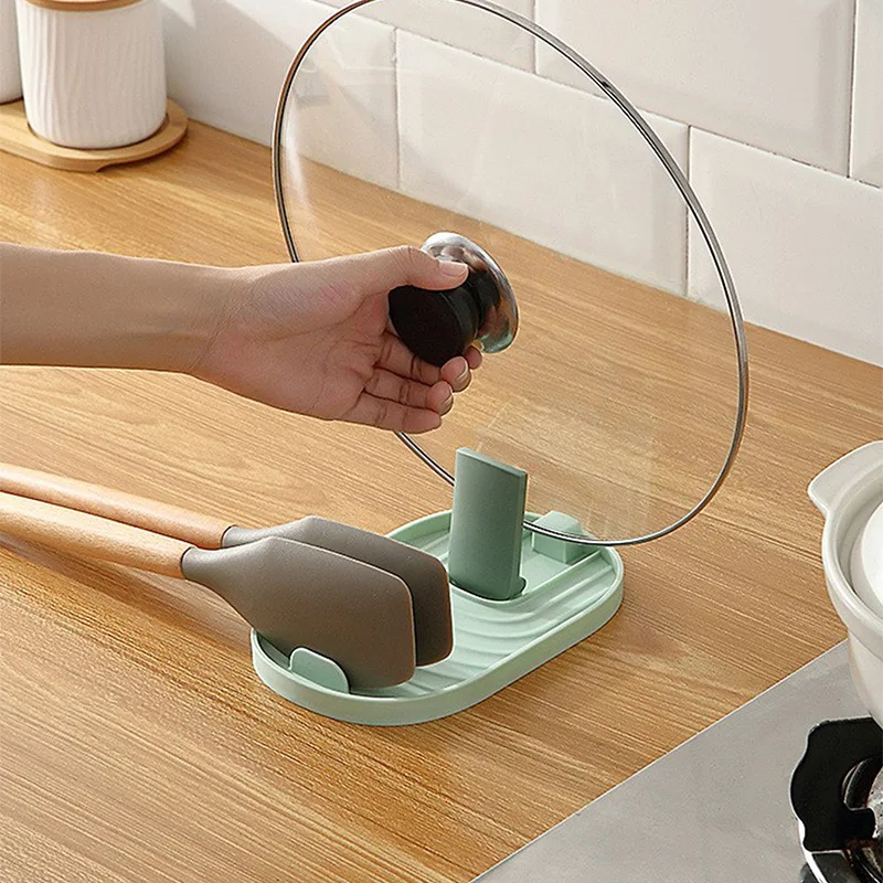 Fournitures de cuisine multifonctions pratiques, ustensiles multicolores pliables de Style scandinave, support de casseroles, couvercle de Pot, organisateur de spatule: green